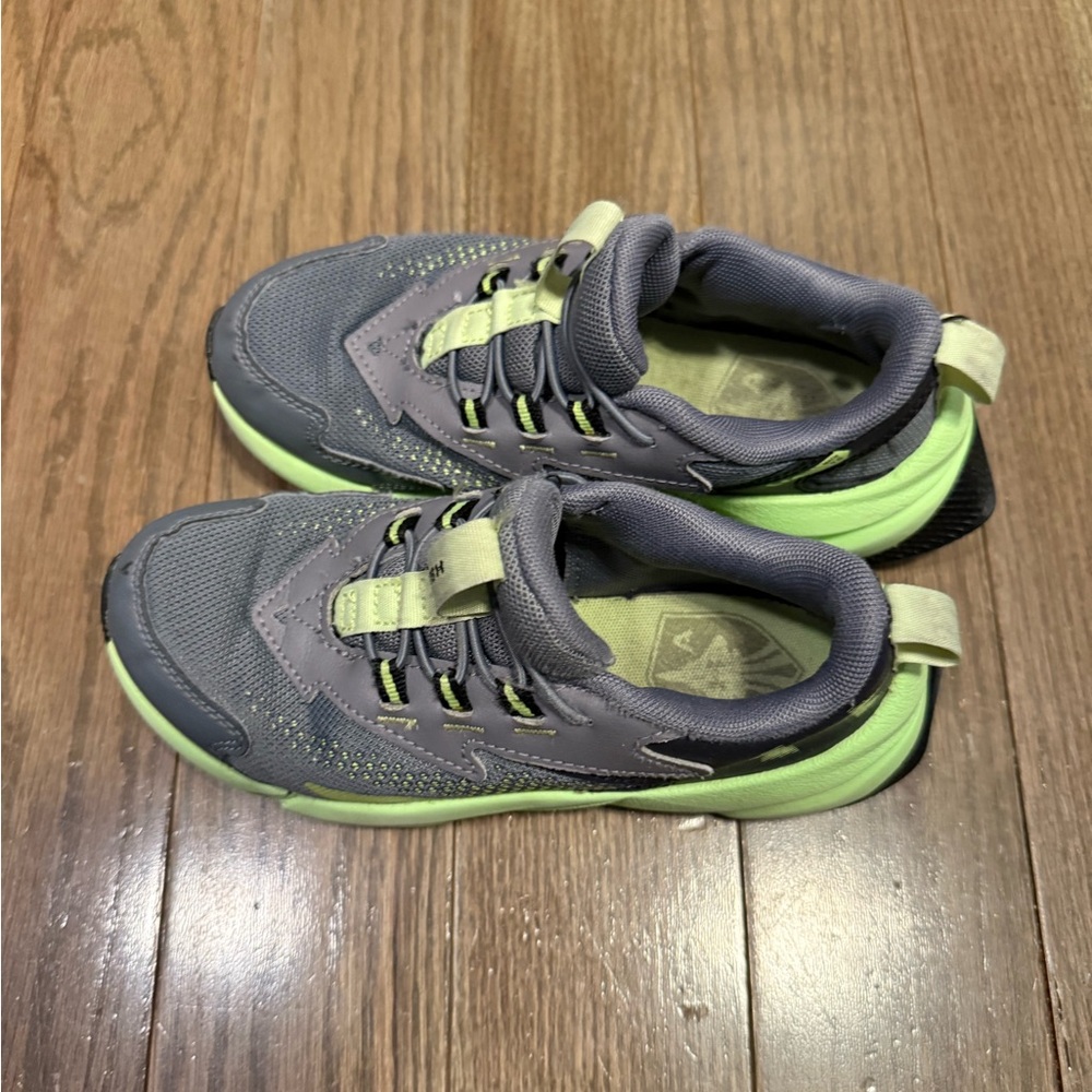 Kids Gray and Green Sneakers